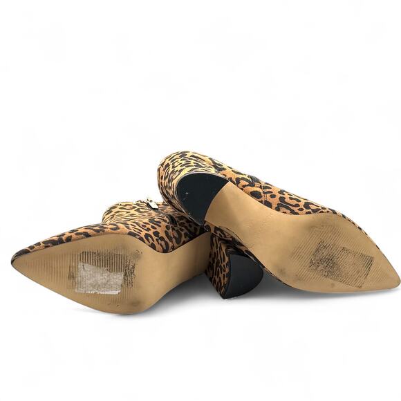 Marc Fisher Client Leopard Print Studded Block Heel Boot Womens 6 Baddie Mobwife - Picture 8 of 12